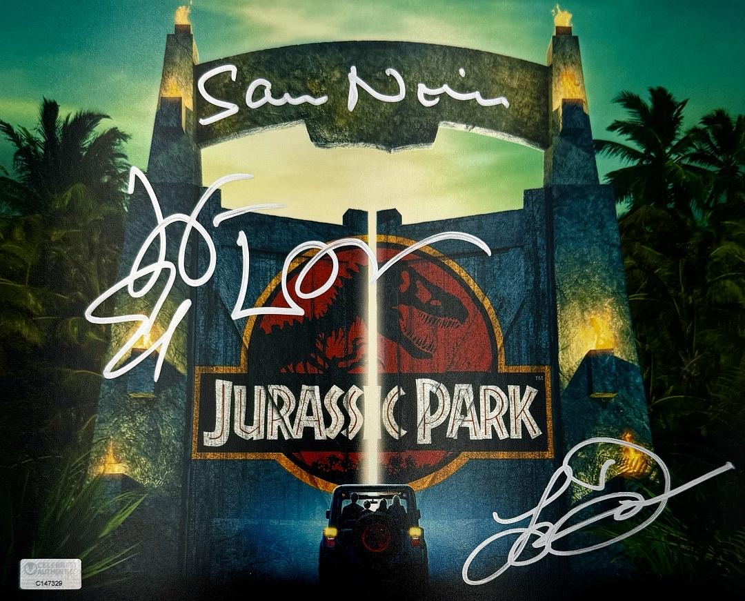 Sam Neill Laura Dern Jeff Goldblum Signed 8x10 (Jurassic World) - Celebrity Authentics